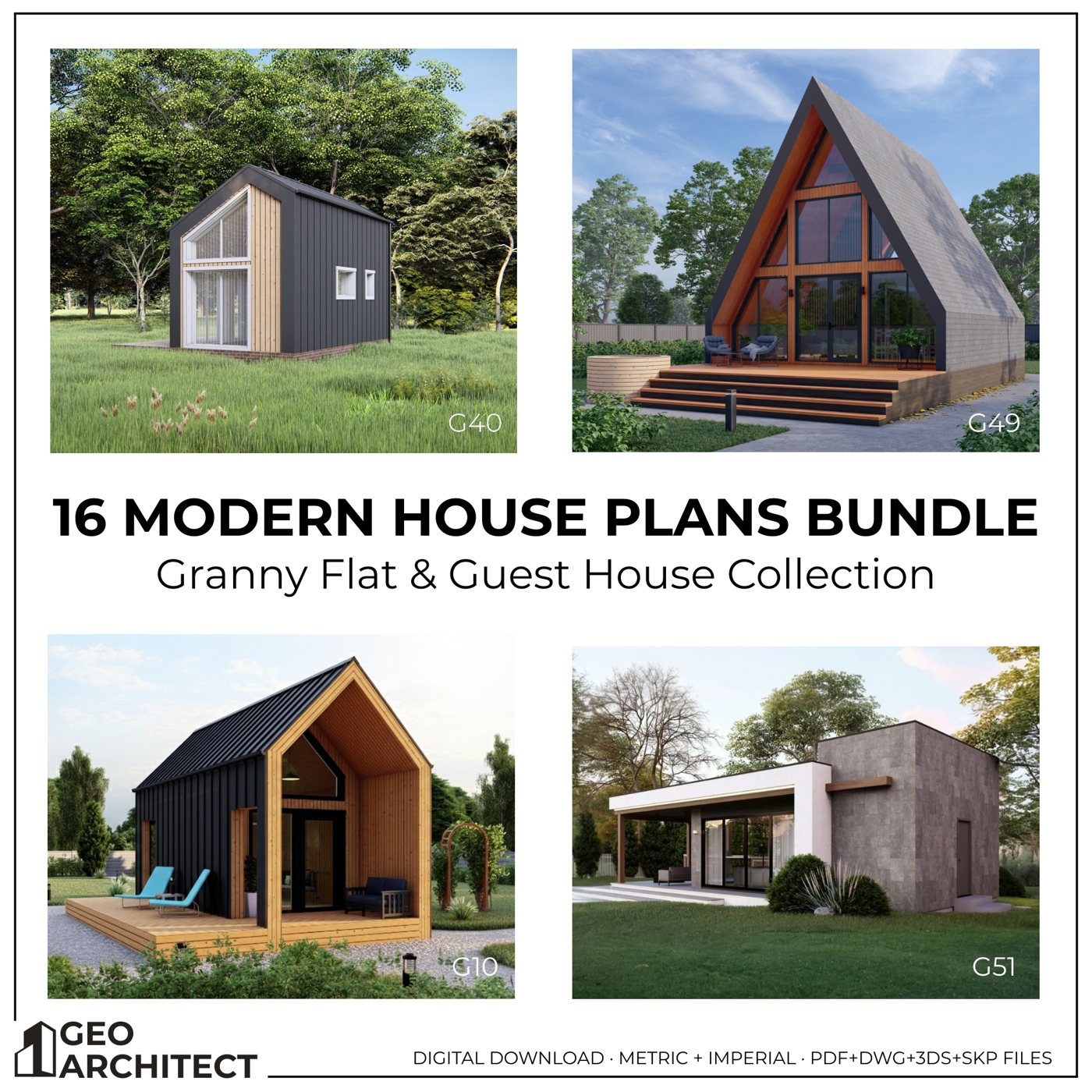 16 modern house plans bundle