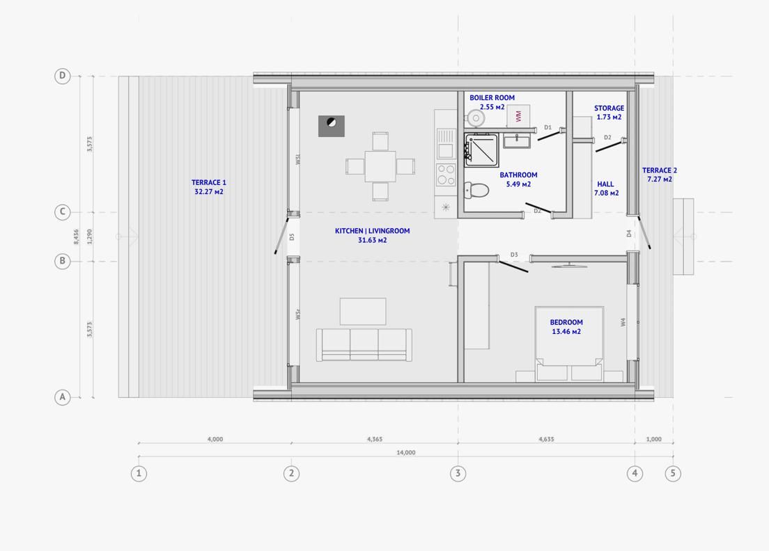 A-Frame 85 house plan render