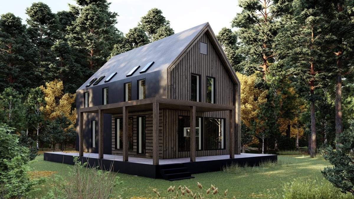Barn 120 house plan render
