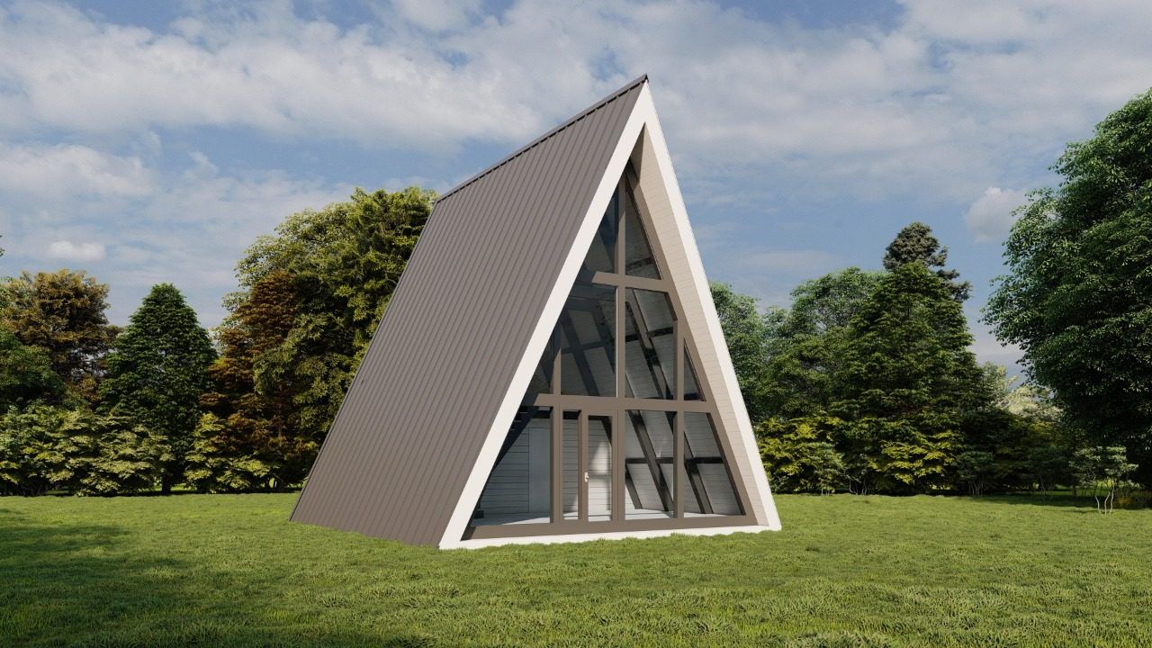 A-Frame 80 house plan render